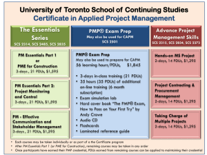 University of Toronto School of Continuing Studies Certificate in