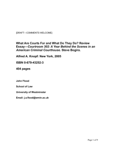 Review Essay - Courtroom 302 by Steve Bogira