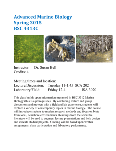 Advanced Marine Biology Spring 2015 BSC 4313C