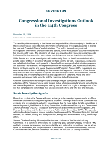 Congressional Investigations Outlook in the 114th Congress