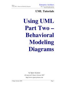 Using UML Part Two – Behavioral Modeling Diagrams
