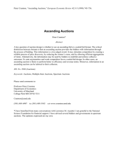 Ascending Auctions - Peter Cramton