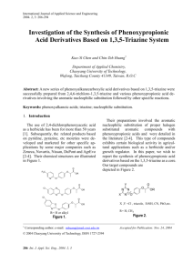 Investigation of the Synthesis of Phenoxypropionic Acid Derivatives