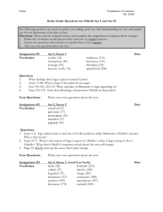 Othello Assignment Sheet—Act I, sc