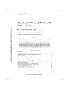 ORGANIZATIONAL CHANGE AND DEVELOPMENT