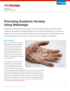 Promoting Academic Honesty Using WebAssign
