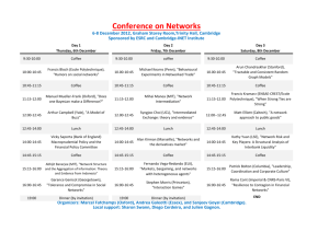 Conference Programme - The Cambridge
