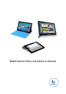 Mobile Device Policy and Advice to Schools