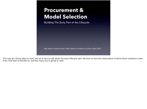 Procurement and Model Selection