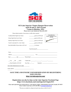 SCI-Lake Superior Chapter Banquet Reservation April 10 and 11
