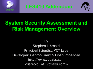 Presentation - Security Assessment and Risk Management Overview