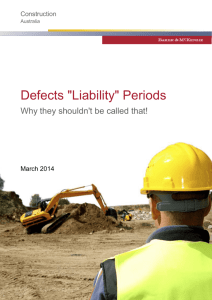Defects "Liability" Periods