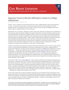 Supreme Court to Revisit Affirmative Action in College Admissions
