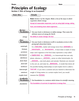 33 Chapter 2 Principles Of Ecology Worksheet Answers - Loquebrota Worksheet