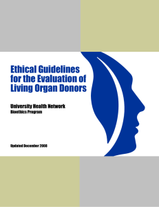 Ethical Guidelines for the Evaluation of Living Organ Donors