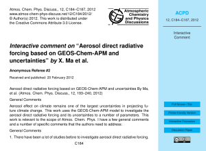 Aerosol direct radiative forcing based on GEOS-Chem
