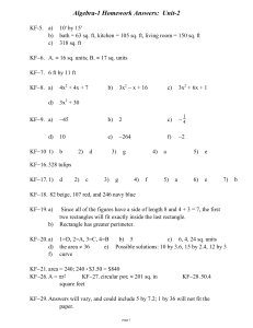 Algebra-1 (CPM-1) Unit