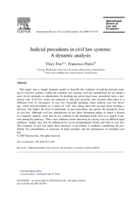 Judicial precedents in civil law systems: A dynamic analysis