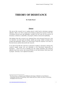 theory of desistance - The Internet Journal of Criminology