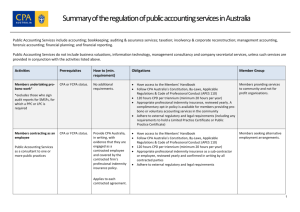 Summary of the regulation of public accounting services in Australia