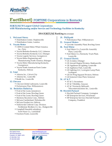 FactSheet} FORTUNE Corporations in Kentucky