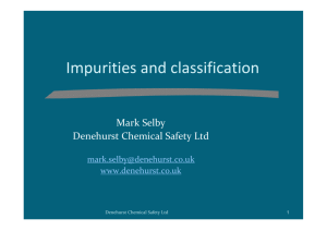Impurities and classification - Chemical Hazards Communication