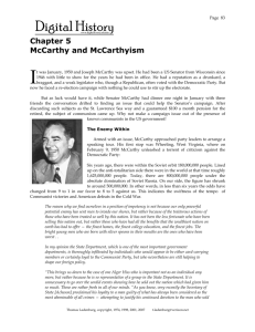 Chapter 5 McCarthy and McCarthyism