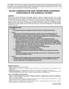 blood conservation and transfusion avoidance strategies in the