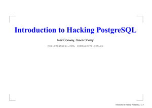 Introduction to Hacking PostgreSQL