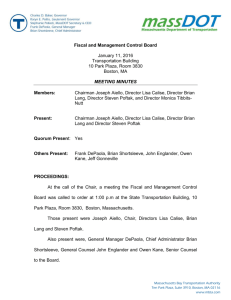 Fiscal and Management Control Board January 11, 2016