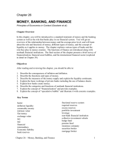 MONEY, BANKING, AND FINANCE