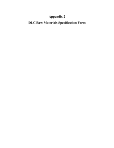 DLC Raw Materials Specification Form - Fischer