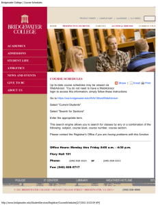 Bridgewater College | Course Schedules