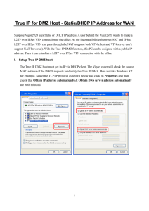 True IP for DMZ Host - Static/DHCP IP Address for WAN