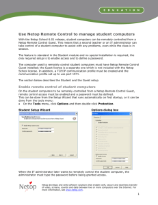 Use Netop Remote Control to manage student computers