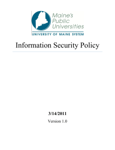 Information Security Policy - University of Maine System