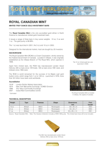 Royal Canadian Mint - Gold Bars Worldwide
