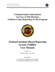 National Incident-Based Reporting System (NIBRS) User Manual