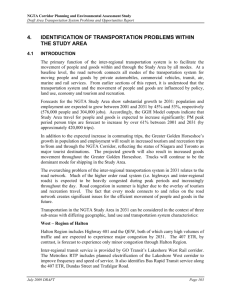 Draft Area Transportation System Problems and Opportunities Report