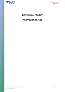 external policy provisional tax