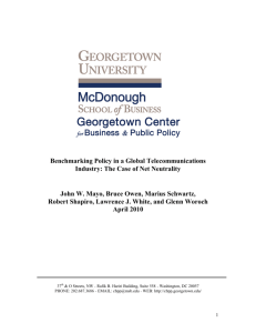 Benchmark Regulation in a Global Telecommunications Industry: