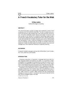 A French Vocabulary Tutor for the Web
