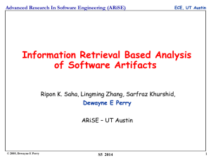Information Retrieval Based Analysis of Software Artifacts