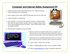 Computer and Internet Safety Assignment #1