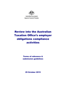 REVIEW INTO THE AUSTRALIAN TAXATION OFFICE'S