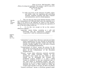 INTERNAL SECURITY (ARMS AND AMMUNITION) ACT 1966 [Date