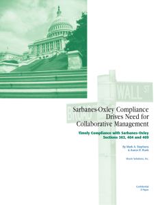 Sarbanes-Oxley Compliance Drives Need for