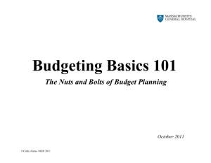 Budgeting Basics 101 - Massachusetts General Hospital