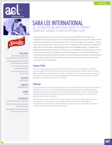 SARA LEE INTERNATIONAL - Audit management