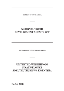 National Youth Development Agency Act